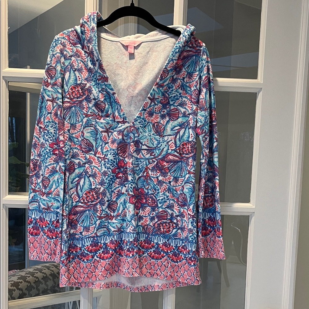 Lilly Pulitzer Blue and Pink Floral Cover-Up